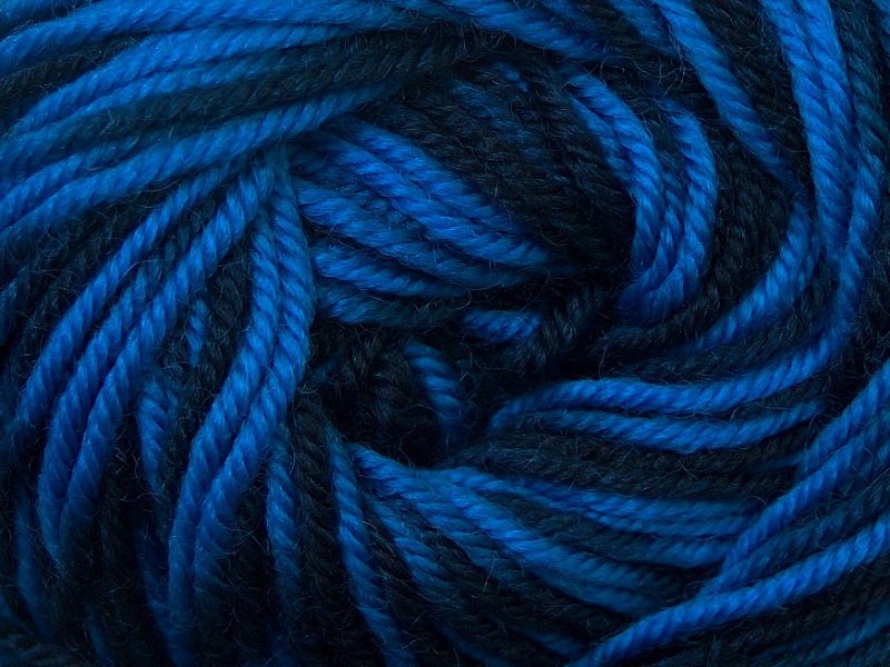 Wool DeLuxe, zils + tumši zils, 100g