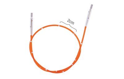 KnitPro krāsains maināmais kabelis adāmadatām ar mērlenti, oranžs, 120 cm