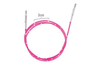 KnitPro krāsains maināmais kabelis adāmadatām ar mērlenti, rozā, 100 cm