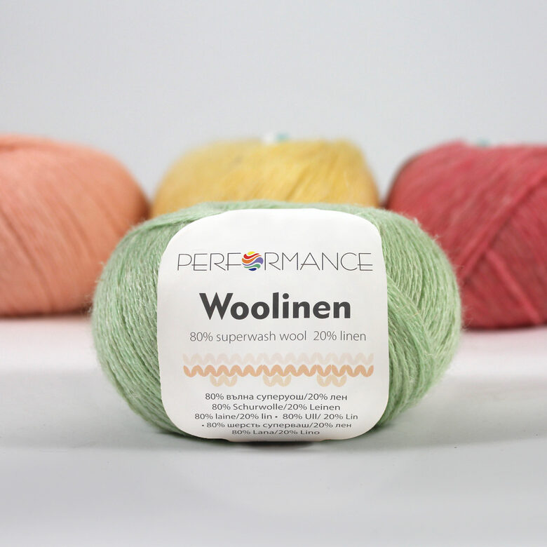 Vilna un lins, woolinen, gaiši zaļš, 50g