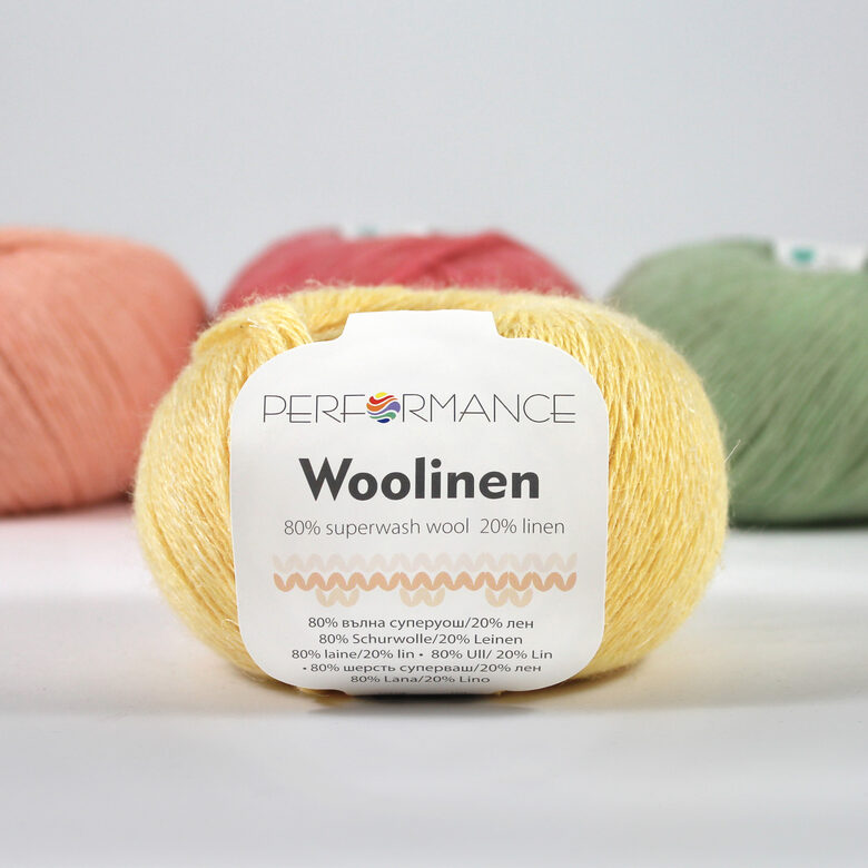 Vilna un lins, woolinen, gaiši dzeltens, 50g