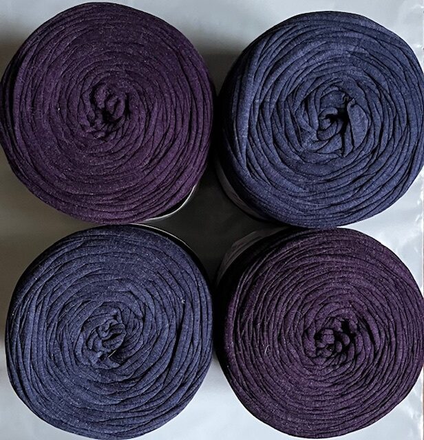 Auduma lentīšu diegi, tumši zili lillā komplekts