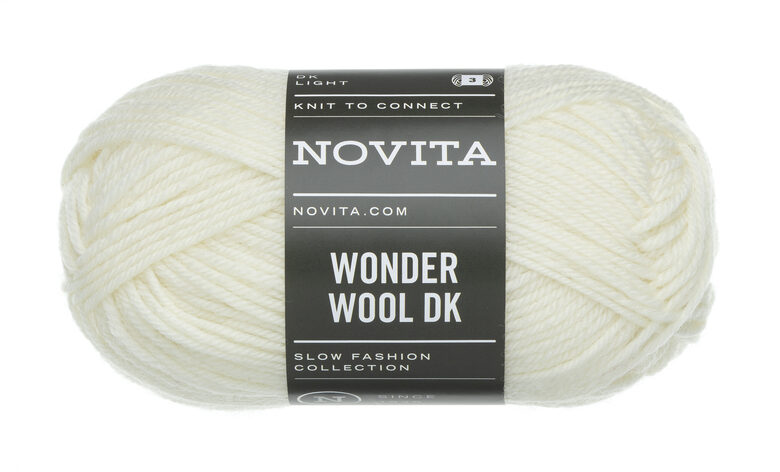 Novita Wonder Wool DK, balts, 50g