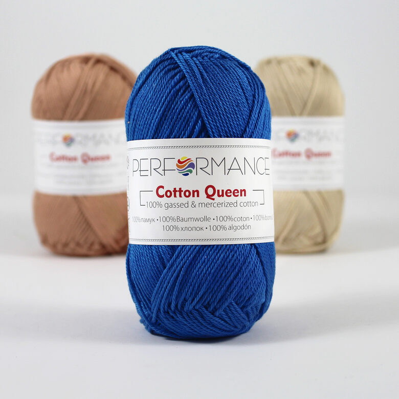 Kokvilnas dzija, Cotton queen, zils, 50g