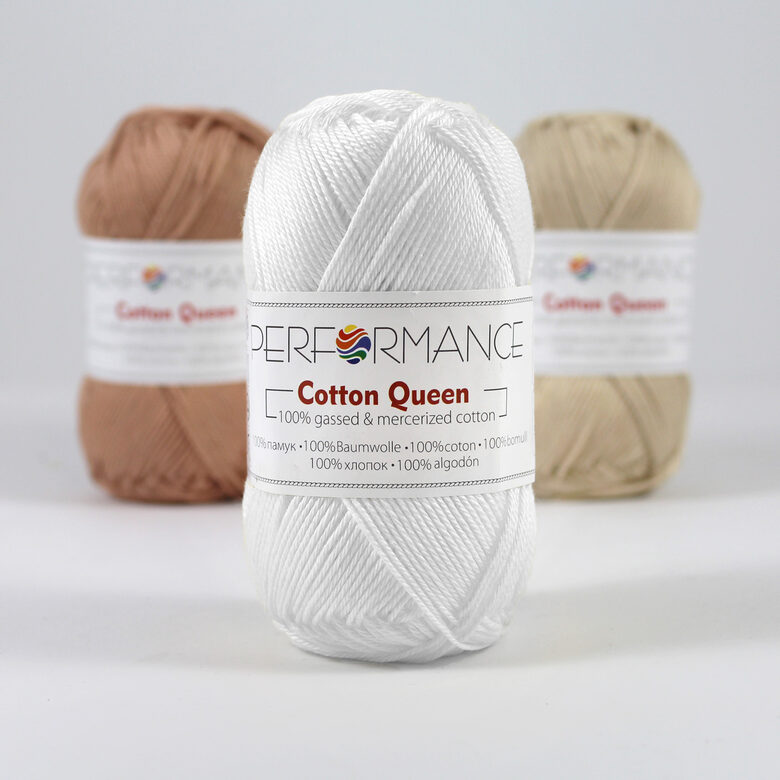 Kokvilnas dzija, Cotton queen, balta, 50g