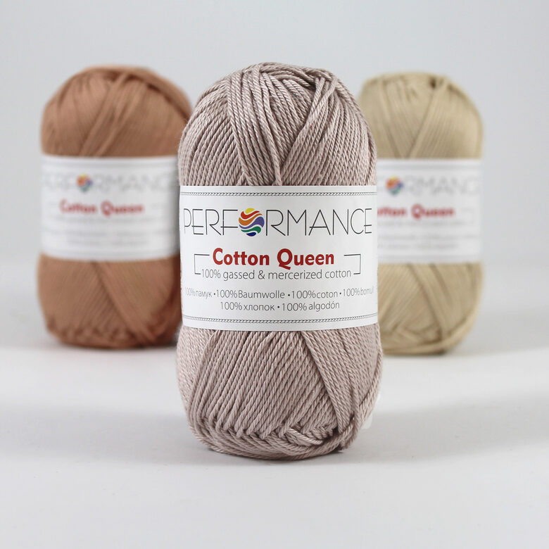 Kokvilnas dzija, Cotton queen, krēmkrāsa, 50g