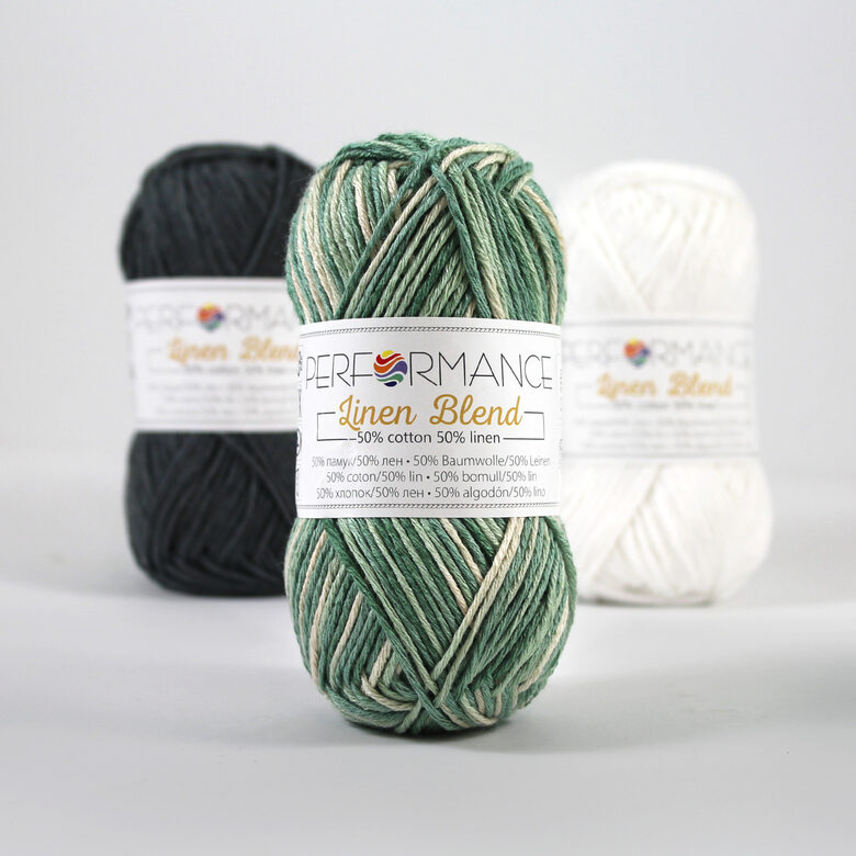 Lina diegs, zaļgani raibs, 50g