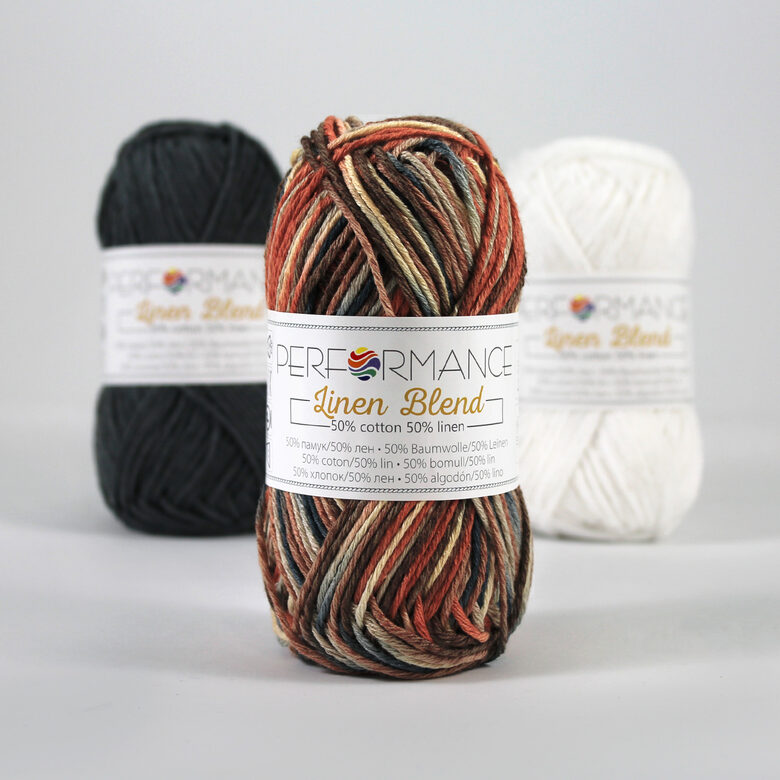 Lina diegs, brūni oranži raibs, 50g