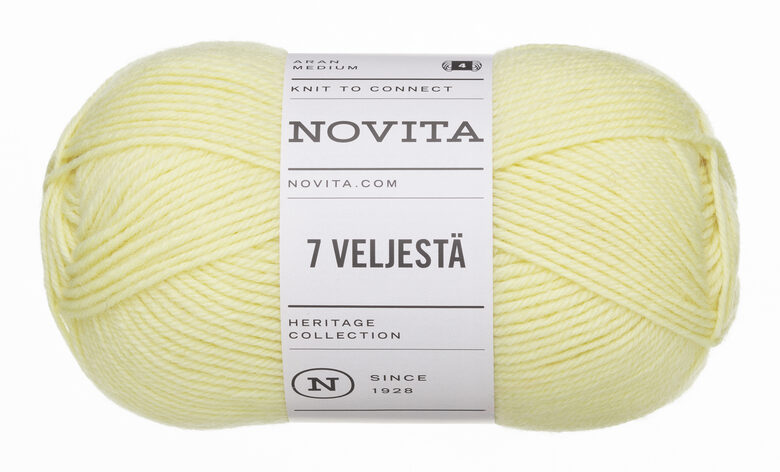 Novita 7 Brothers, dzeltena roze, 100g