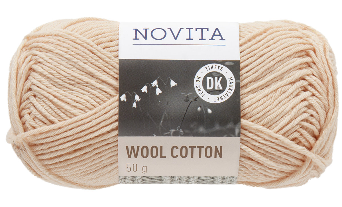 Novita wool cotton, pūderis, 50g