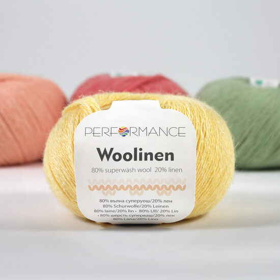 Vilna un lins, woolinen, gaiši dzeltens, 50g