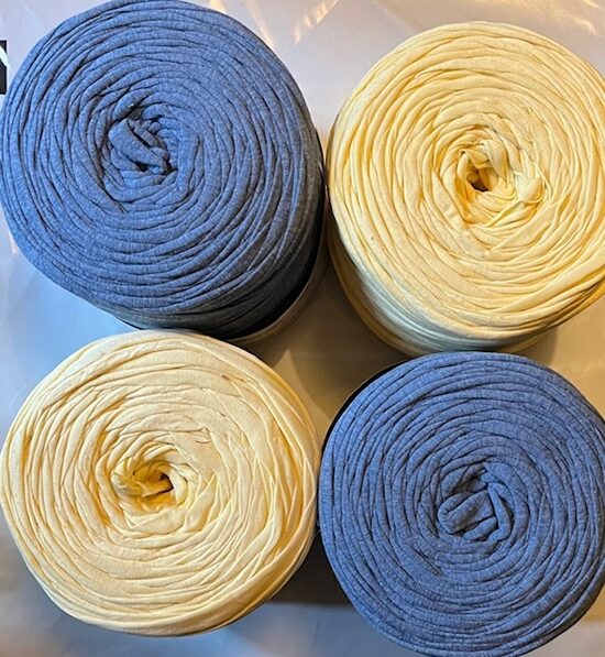 Auduma lentīšu diegi, zili dzeltenais komplekts