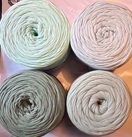 Auduma lentīšu diegi, zaļganais komplekts