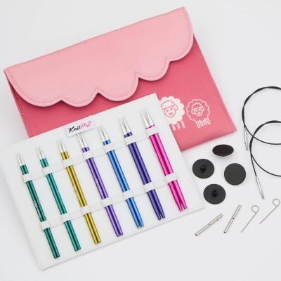 KnitPro Zing maināmo adatu komplekts, Midi, standarta garuma adatu smailes
