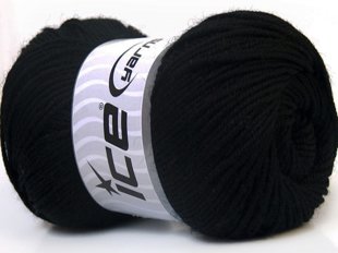 Wool DeLuxe, melns, 100g