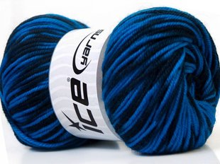 Wool DeLuxe, zils + tumši zils, 100g