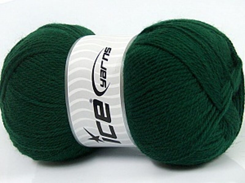 Virgin Wool DeLuxe, tumši zaļš, 100g