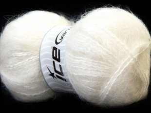 Mohair, balts, 100g